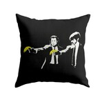 Banksy Inspired Banana Guns Double Sided Print Pillow - Stuffed (18" x 18")