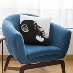Banksy Inspired The Thinker Monkey Double Sided Print Pillow - Stuffed (18" x 18")