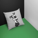 Banksy Inspired Bomb Hugger Double Sided Print Pillow - Stuffed (18" x 18")