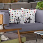 Banksy Inspired Rat Spots Damien Double Sided Print Pillow - Stuffed (18" x 18")