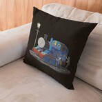 Banksy Inspired Graffiti Train Double Sided Print Pillow - Stuffed (18" x 18")