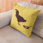 Banksy Inspired Chicken & Egg Double Sided Print Pillow - Stuffed (18" x 18")