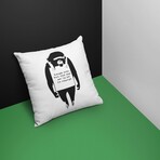 Banksy Inspired Laugh Now Monkey Double Sided Print Pillow - Stuffed (18" x 18")