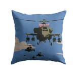 Banksy Inspired Happy Choppers Double Sided Print Pillow - Stuffed (18" x 18")