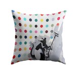 Banksy Inspired Rat Spots Damien Double Sided Print Pillow - Stuffed (18" x 18")