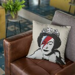 Banksy Inspired The Queen Double Sided Print Pillow - Stuffed (18" x 18")