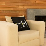 Banksy Inspired Banana Guns Double Sided Print Pillow - Stuffed (18" x 18")