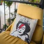 Banksy Inspired The Queen Double Sided Print Pillow - Stuffed (18" x 18")