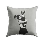 Banksy Inspired Bomb Hugger Double Sided Print Pillow - Stuffed (18" x 18")