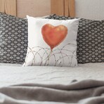Banksy Inspired Heart Thorns Double Sided Print Pillow - Stuffed (18" x 18")