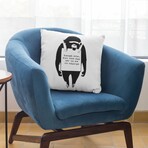 Banksy Inspired Laugh Now Monkey Double Sided Print Pillow - Stuffed (18" x 18")