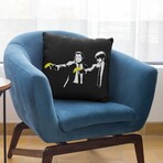 Banksy Inspired Banana Guns Double Sided Print Pillow - Stuffed (18" x 18")