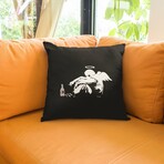 Banksy Inspired Drunken Angel Double Sided Print Pillow - Stuffed (18" x 18")