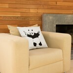 Banksy Inspired Panda With Guns Double Sided Print Pillow - Stuffed (18" x 18")