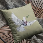 Banksy Inspired Armoured Dove of Peace Double Sided Print Pillow - Stuffed (18" x 18")