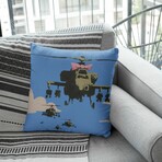 Banksy Inspired Happy Choppers Double Sided Print Pillow - Stuffed (18" x 18")