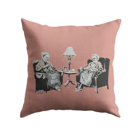 Banksy Inspired Thug For Life Double Sided Print Pillow - Stuffed (18" x 18")