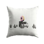 Banksy Inspired Donut Police Double Sided Print Pillow - Stuffed (18" x 18")