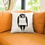 Banksy Inspired Laugh Now Monkey Double Sided Print Pillow - Stuffed (18" x 18")