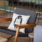 Banksy Inspired Laugh Now Monkey Double Sided Print Pillow - Stuffed (18" x 18")