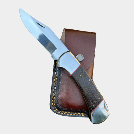 D2 Tool Steel Pocket Folding Knife // Wenge Wood