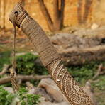 D2 Steel Axe // Laser Etched Wooden Handle