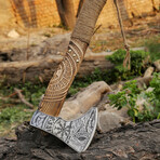 D2 Steel Axe // Laser Etched Wooden Handle