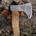 D2 Steel Axe // Laser Etched Wooden Handle