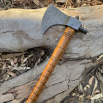 Hand Forged Damascus Steel Tomahawk Axe // Wood Handle
