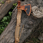D2 Steel Axe // Laser Etched Wooden Handle