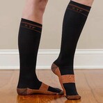 6 Pairs // Copper-Infused Anti-Fatigue Knee High Compression Socks // Black