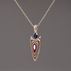 Genuine Fordite Sterling Silver Pendant with 18" Sterling Necklace v.1