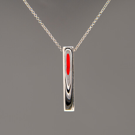 Genuine Fordite Gemstone Pendant with 18" Sterling Necklace