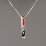 Genuine Fordite Gemstone Pendant with 18" Sterling Necklace