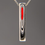Genuine Fordite Gemstone Pendant with 18" Sterling Necklace