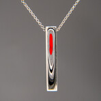 Genuine Fordite Gemstone Pendant with 18" Sterling Necklace