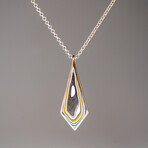 Genuine Fordite Sterling Silver Pendant with 18" Sterling Necklace v.2