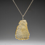 Genuine Libyan Desert Glass Pendant with 18" Sterling Silver Chain