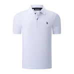 Set of 4 Short Sleeve Polo with Logo // Black + White + Dark Blue + Blue (S)