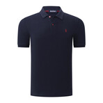 Set of 4 Short Sleeve Polo with Logo // Black + White + Dark Blue + Blue (S)