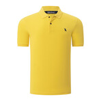 Set of 3 Short Sleeve Polo with Logo //  Dark Blue + White + Yellow (S)