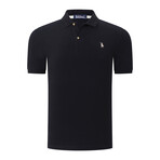 Set of 2 Short Sleeve Polo with Logo // Black + Dark Blue (S)
