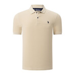 Set of 2 Short Sleeve Polo with Logo // Dark Blue + Beige (S)