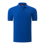 Set of 3 Short Sleeve Polo with Logo //  Dark Blue + White + Sax (S)