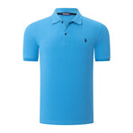 Set of 4 Short Sleeve Polo with Logo // Black + White + Dark Blue + Blue (S)