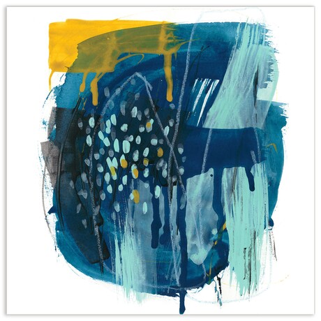 Intuitive Motion II Frameless Free Floating Reverse Tempered Art Glass Wall Art by EAD Art Coop
