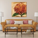 Vibrant Antique Hydrangea Frameless Free Floating Reverse Printed Tempered Art Glass Wall Art
