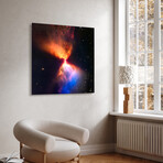 Constellation Taurus Fiery Hourglass Frameless Free Floating Reverse Printed Tempered Art Glass Wall Art