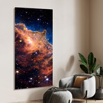 Mountains of the Carina Nebula A Frameless Free Floating Reverse Printed Tempered Art Glass Wall Art