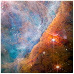 Shimmering Orion Nebula Frameless Free Floating Reverse Printed Tempered Art Glass Wall Art